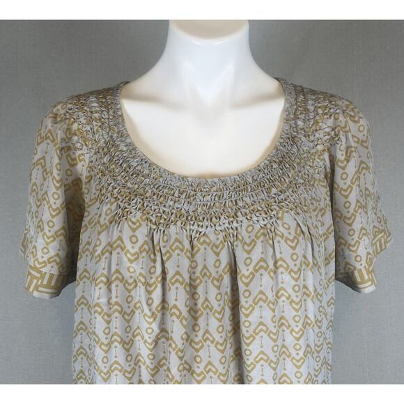 IRO Silk Mini Dress Geometric Size 1 Small Pockets Printed Layered Hem Lined EUC - Picture 5 of 16